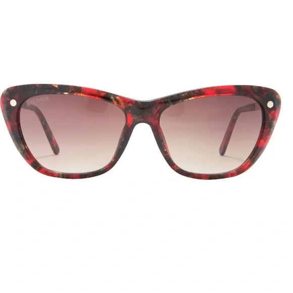 Balmain 56mm Modified Cat Eye Sunglasses In Red & Brown Red 
